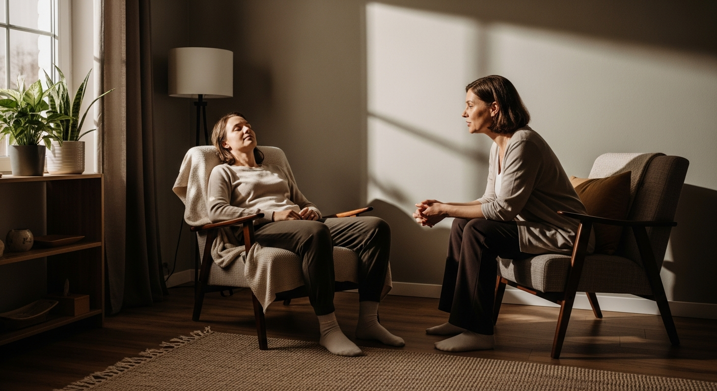 Burnout recovery support showing calmer nervous system recovery